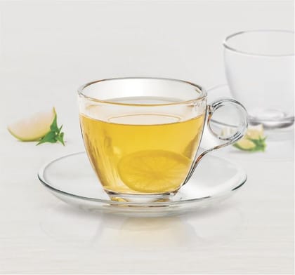 Treo Vella Cup and Saucer | Transparent | Set of 12 Pieces