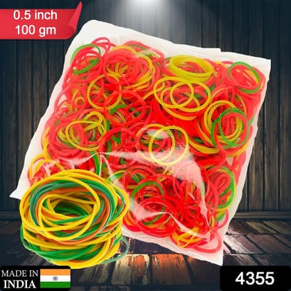 RUBBER BAND FOR OFFICE/HOME AND KITCHEN ACCESSORIES ITEM PRODUCTS, ELASTIC RUBBER BANDS, FLEXIBLE REUSABLE NYLON ELASTIC UNBREAKABLE, FOR STATIONERY, SCHOOL MULTICOLOR-0.5 Inch 100Gm