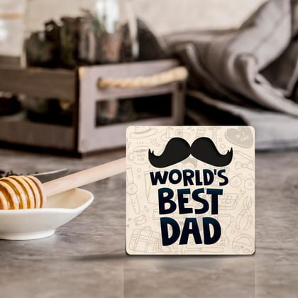 4"x4" Wooden Coasters | Best Dad-Set of 2