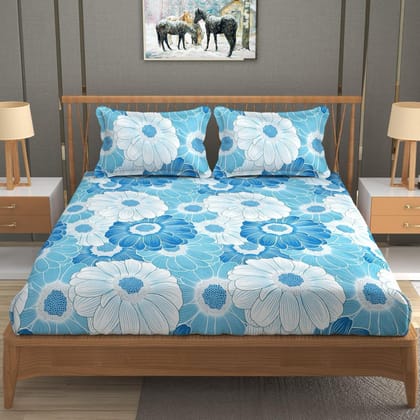 Cotton Blend Elastic Fitted King Bedsheet with 2 Pillow Covers (BUY1 GET1 FREE)