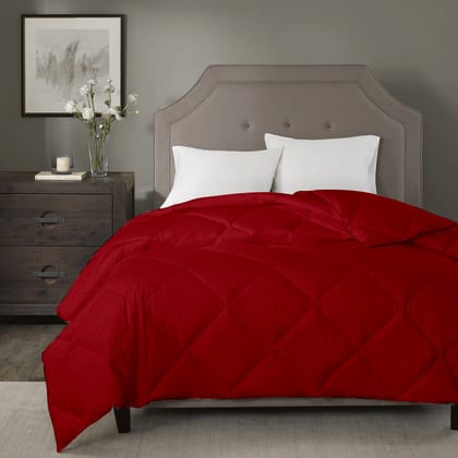 Razzai Summer Season 100 GSM Ac Comforter Super Soft Fluffy Comforter |Silver-Single / Burgundy