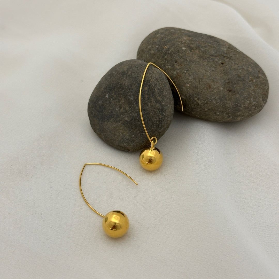 Everett Gold Plated Silver 925 Earrings-Gold