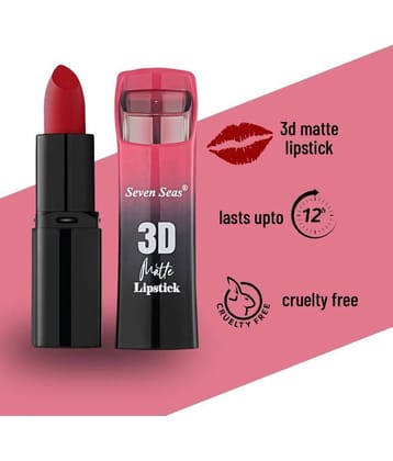 Seven Seas 3D Matte Lipstick | Long Lasting | Waterproof Matte Lipstick for Women (Matte Red)