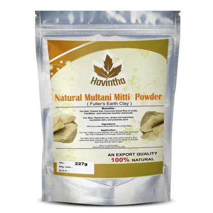 Natural Multani Mitti Powder Product Of Havintha, Natural Fuller's Earth 227 Grams