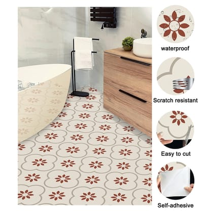 Peel and Stick Floor Tiles Kitchen / Bathroom Backsplash Sticker Detachable Waterproof DIY Tile Stickers for Wall Decoration Tiles Home Decoration (8x8 Inch / 1 pc Tiles)-Design 1  (1 Tiles )