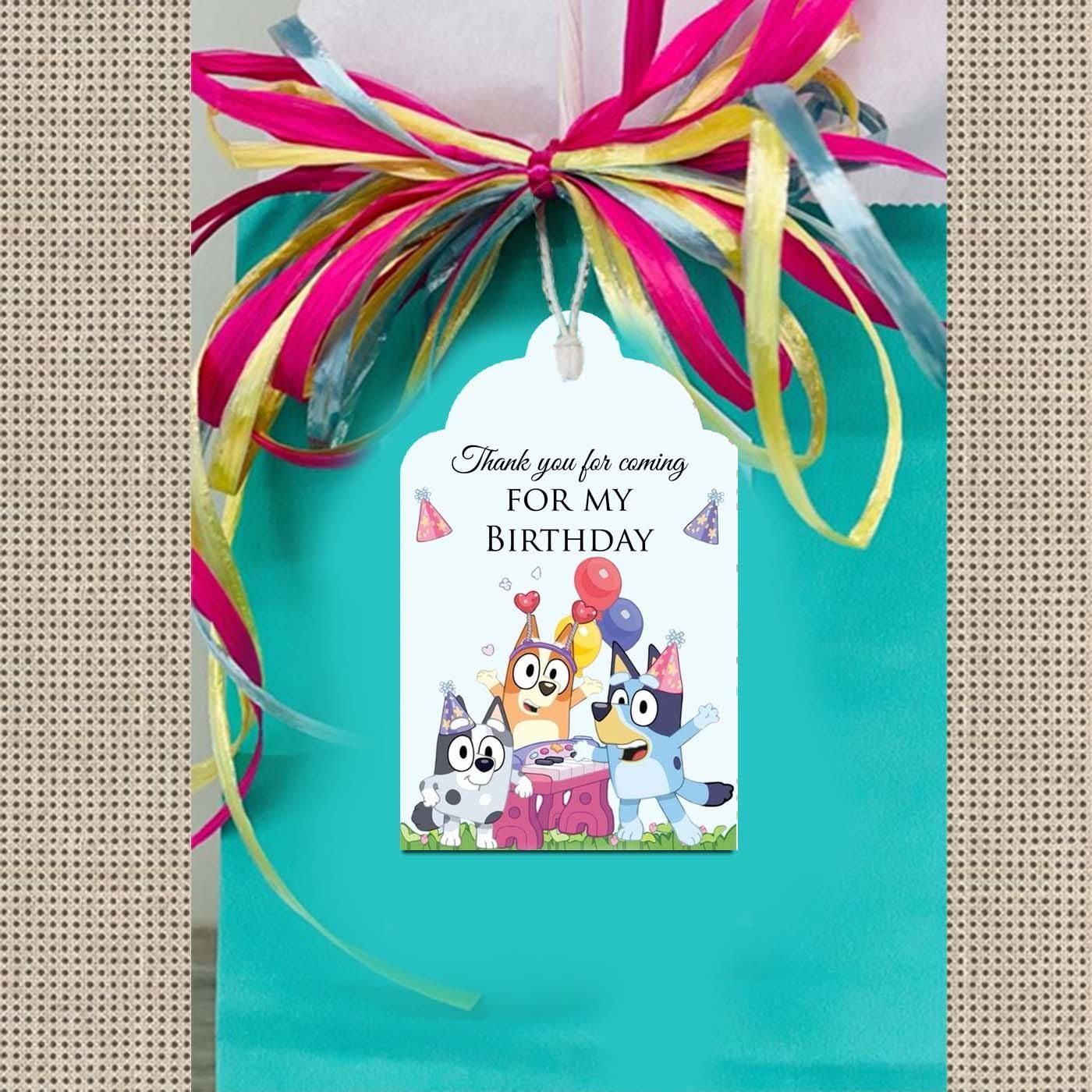 Personalised Thank You Cards - Bluey - Set of 15-Thank you for celebrating my Birthday with me