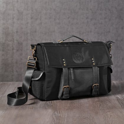 Mona B Unisex Messenger Bag for upto 14" Laptop/Mac Book/Tablet with Stylish Design: Hudson Black - RP-307 BLK