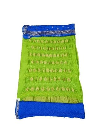 Mahendi & Sky Blue Color Pure Silk Bandhani Dress Material  by KalaSanskruti Retail Private Limited