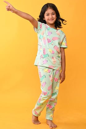 ICECREAM AQUA SHORT SLEEVES PYJAMA SET - AQUA-0-6 MONTHS / 2N / PINK