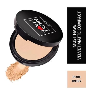 Iba Must Have Velvet Matte Pressed Compact Powder Pure Ivory, 9g , High Coverage, (Pack of 1)