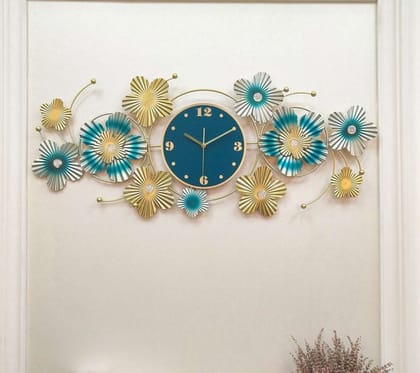 Designer Large Metallic finish Multicolor Wall Clock -100 x 50 cm