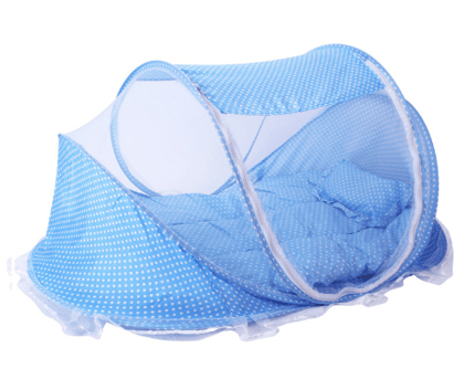 Foldable  Baby Bed Net With Pillow Net 2pieces Set-Blue