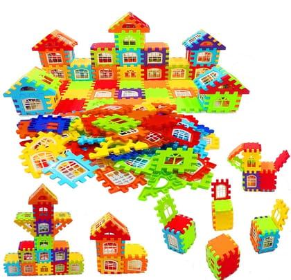 Denzcart Building Blocks for Kids House Building Blocks with Windows | Block Game for Kids, Bag Packing, Best Gift Toy (72 PCS)  by Ruhi Fashion India