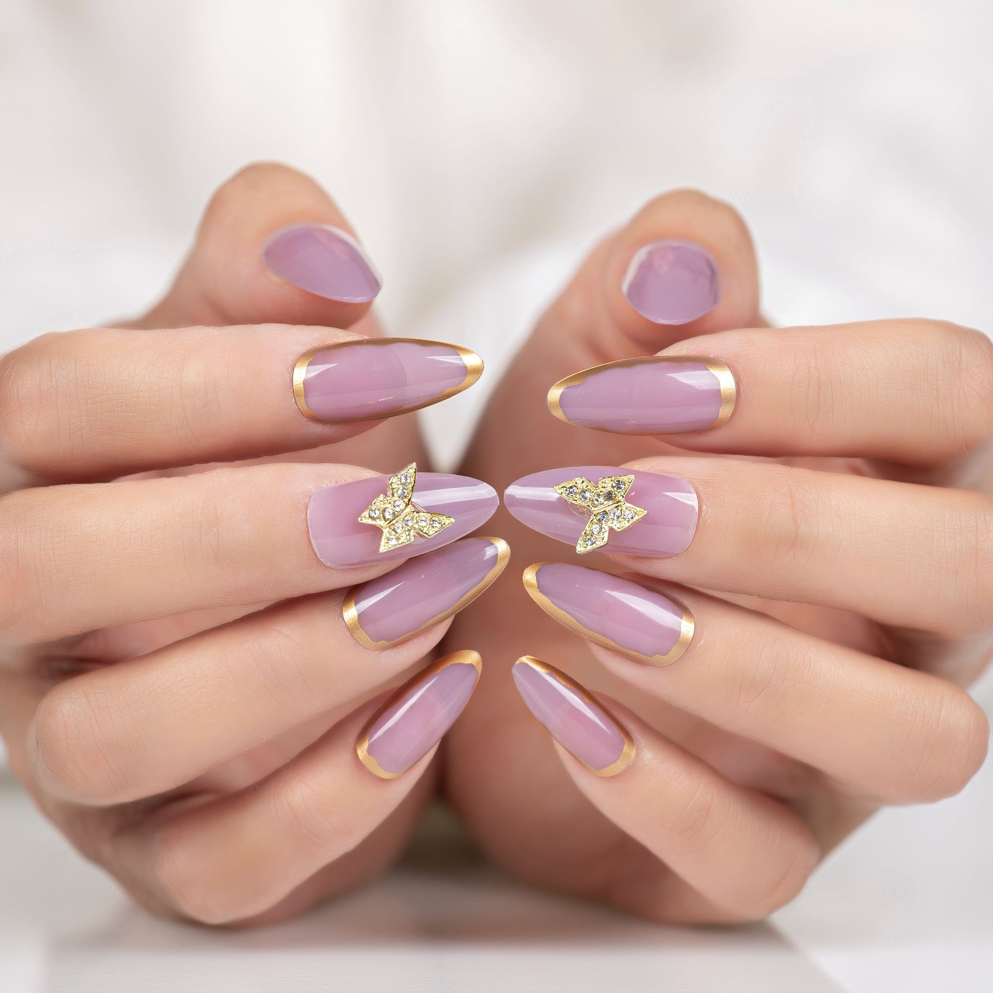 SMOOKY Reusable - 24 Pcs fake nails kit -Purple Fly