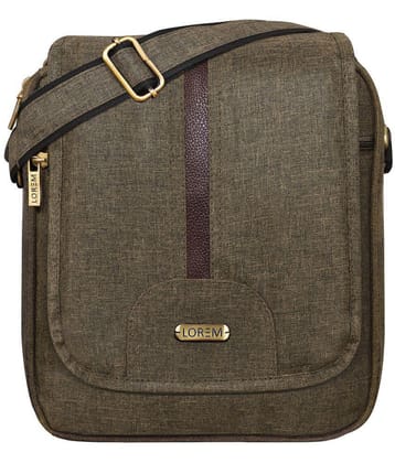 Lorem 5 Ltrs Dark Khaki Sling Bag for Unisex