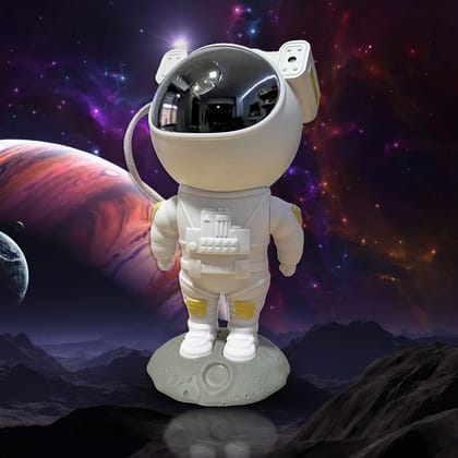 Robot Sky Space Stars Light Astronaut Galaxy Projector: Night Lamp for Bedroom, Kids' Projector with Remote Control