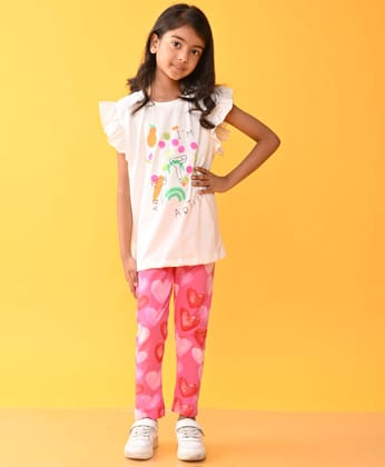 ARTIST TSHIRT HEART PINK LEGGINGS SET - WHITE/PINK-0-6 MONTHS / 2N / Multi
