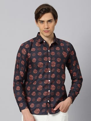 Men Classic Floral Printed Casual Shirt