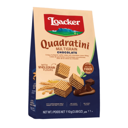 Loacker Multigrain wafer cubes with chocolate cream filling