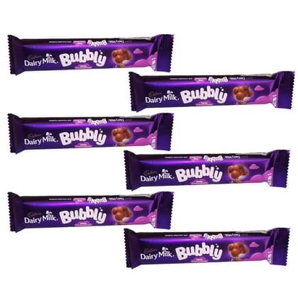 Cadbury Dairy Milk Bubbly Milk Chocolate, 6 X 28 G