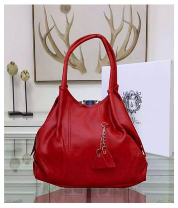 Fostelo -   Red Faux Leather Hobo Bag - Red