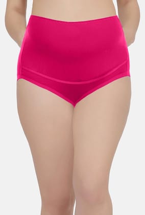 Sona Women's Pink Comfortable High Waist Seamless Pregnancy maternity panties-S / Pink / Cotton