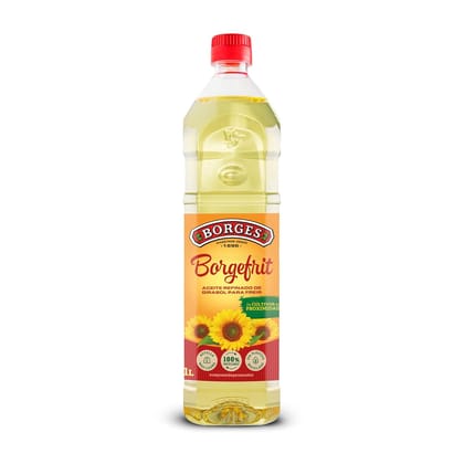 Borges Refined High Oleic Sunflower Oil, 100% Natural And Pure Sunflower Cooking Oil - 1L