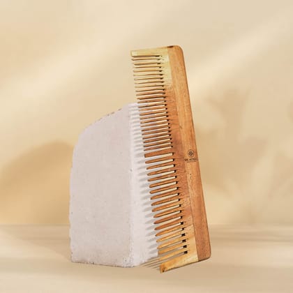 Pure Neem Wooden Dual Tooth Comb-in