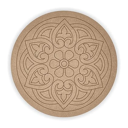 TCF INDIA - Pre Marked Wooden MDF Flower Mandala Shapes Painting Cutout-5 Inch