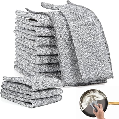 10 pcs Multipurpose Wire Dishwashing Rag for Wet and Dry Dish, Non-Scratch Scrubbing pads Kitchen Cleaning Cloths