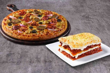 Pizza & Lasagna Combo - Non Veg __ Butter Chicken Pizza,Chicken Kheema Lasagne