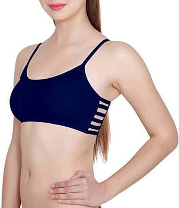 Manpasand Girls' Cotton & Polyester Lightly Padded, With Removable Pads Non-Wired Bralette Bra (Bra_39-QQ_Black & Blue_Free Size)