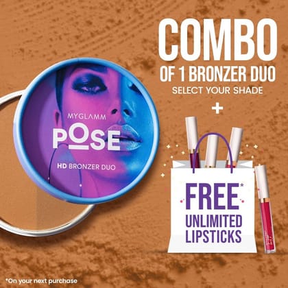 POSE HD Bronzer Duo + Unlimited Lipsticks for Lifetime