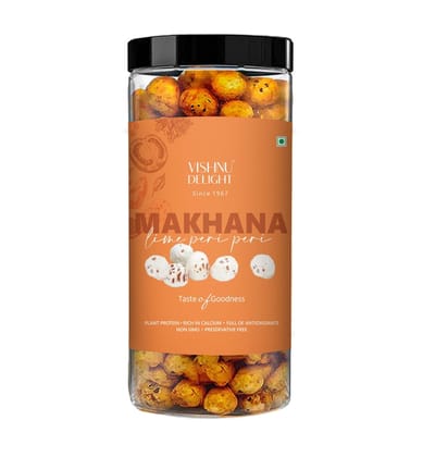 Vishnu Delight Roasted Fiery Peri-Peri Organic Makhana Jar, 90g - Perfect Spicy Snack for Adventurous Foodies with a Love for Roasted Flavors