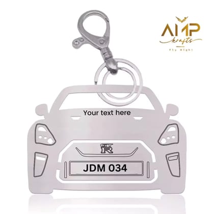 Nissan Skyline Gtr Keychain-Front View / Silver