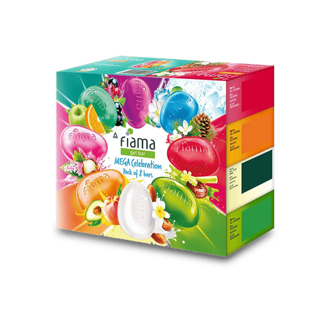 Fiama Mega Celebration Gel Bathing Bar (Pack Of 8 X 125G), 1 kg Box