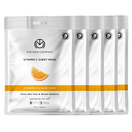Vitamin C Sheet Mask | Vitamin C & Aloe Vera (Multi Packs) Pack of 5