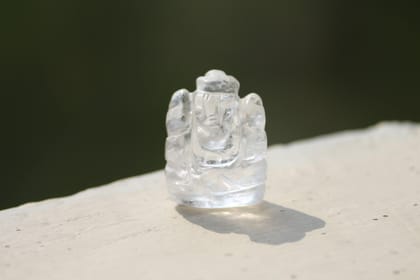 Clear Quartz Ganesha Idol for Prosperity & Protection | Brahmatells-Medium