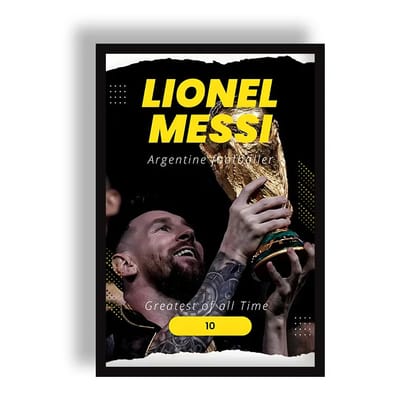 Lionel Messi The Greatest of All Time Poster | Frame | Canvas-Small (20 x 30 CM) / Poster