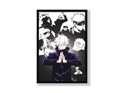 Gojo Collage Poster | Frame | Canvas-Small / Poster