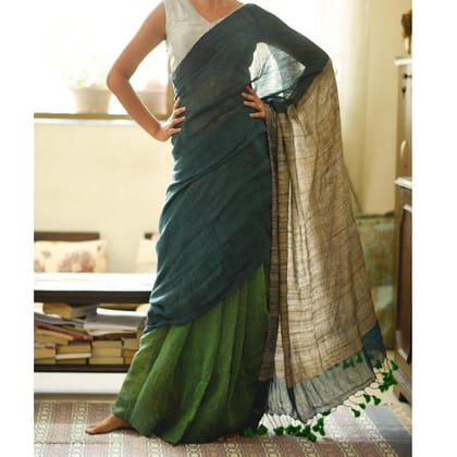 AWESOME LINEN COTTON PRINTED SAREE -1768