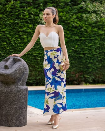 Floral Printed Skirt-XXS