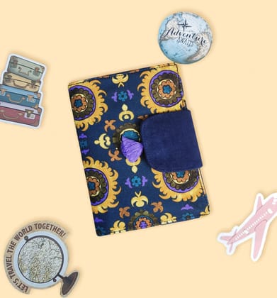 Passport Case- Blue Suzani