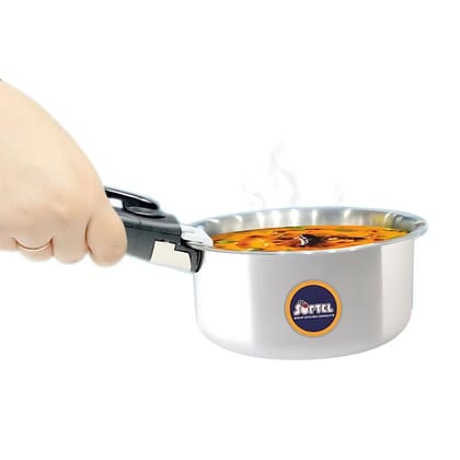 Softel Tri-Ply Stainless Steel Saucepan with Removable Handle | Gas & Induction Compatible | Silver | 1 Pc