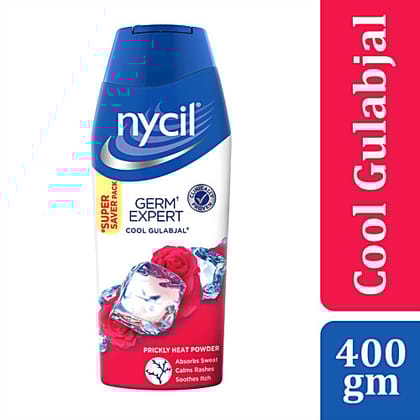 Nycil Prickly Heat Powder - Cool Gulabjal, 400 g