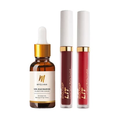 MyGlamm 10% Niacinamide Clarifying Serum + LIT Liquid Matte Lipstick Exclusive Combo