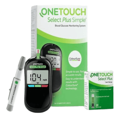 One Touch Select Plus Simple Blood Glucose Monitor(+10 Strips Free) Kit