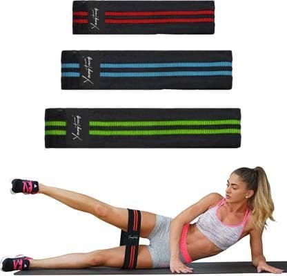 Men & Women Glute Lifting Booty Burner Resistance Band Set of 3 Small Medium Large-Blue Red Green