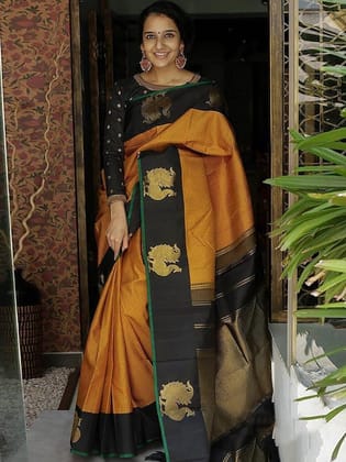 Checked Zari Banarasi Saree