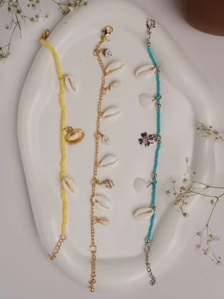 Shell Anklet Bundle - Set of 3